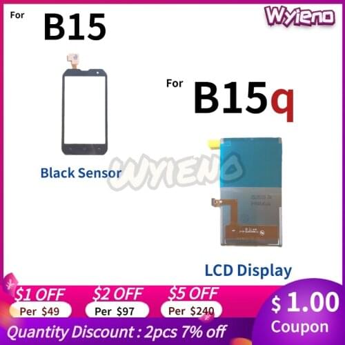Wyieno Tested Black Screen For Caterpillar Cat B15 B15Q LCD Display Screen Touch Sensor Digitizer Glass Panel Screen + tracking