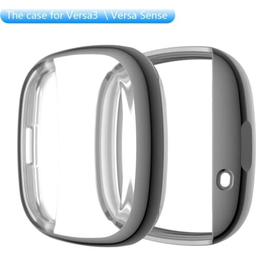 TPU Electroplating Protective Case All-inclusive Watch Shell Cover for Fitbit Versa3/Fitbit Sense Watch Accessories