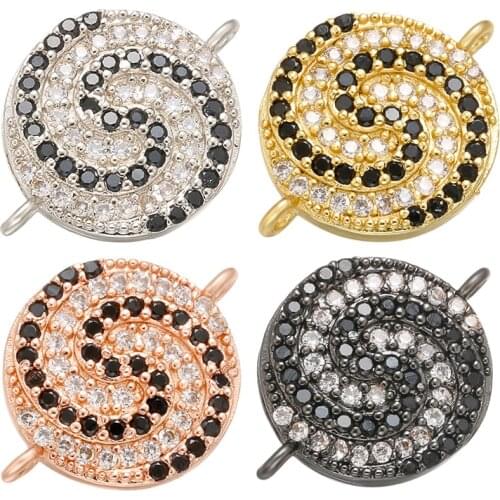 ZHUKOU 13x17mm Lollipop Crystal charms Connector for Women Necklace Bracelet Jewelry Accessories making findings model: VS405
