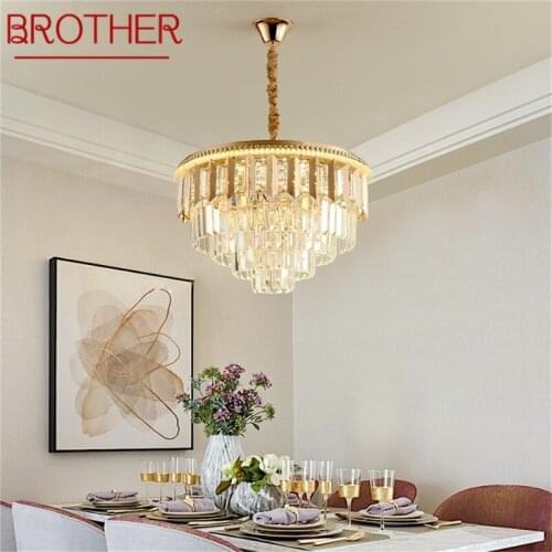 BROTHER Gold Chandelier Pendant Lamp Postmodern Luxury Light Home LED Fixture for Living Dining Room