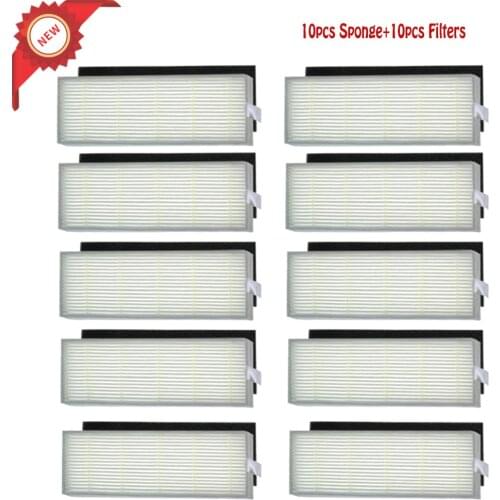 10pcs Sponge+10pcs Filters for ILIFE Cleaning Robot Replacement for chuwi ilife A4 A4S A6 Robot Vacuum Cleaner hepa filter