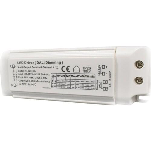100-265V 0-700mA output 3-50VDC 10W- 20W LED light DALI dimmable power supply constant SELV driver