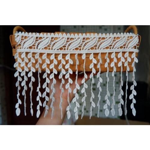 16CM White Tassel Fringe Embroidered Lace Trim Ribbon Fabric Handmade Sewing Supplies Craft Gift Decorative