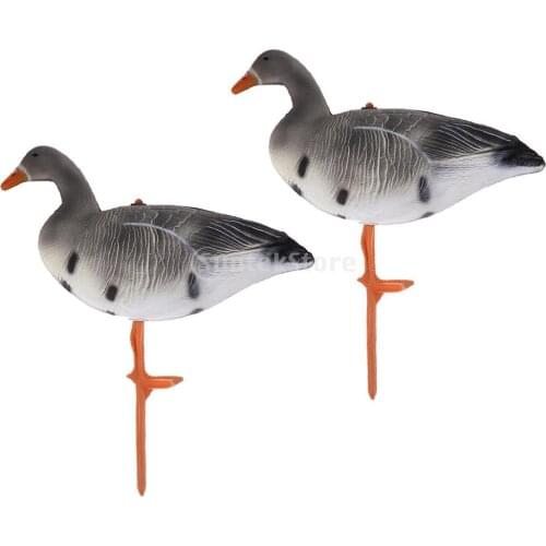 2 Pieces Portable Lifelike Full Body Resting Goose Hunting Decoys Lawn Yard Decor Hunter Greenhand Gears