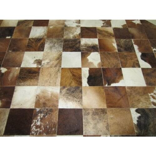 2018 free shipping 100% natural hand made cowhide leather wool carpet