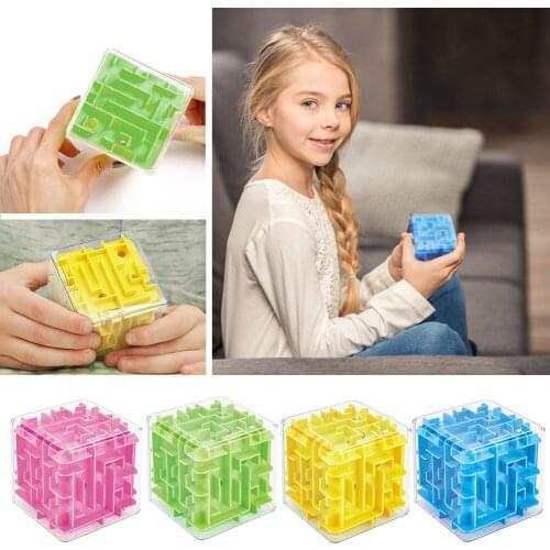 3D Maze Magic Cube Transparent Six-sided Puzzle Speed Cube Rolling Ball Game Maze Children Educational Toys#38