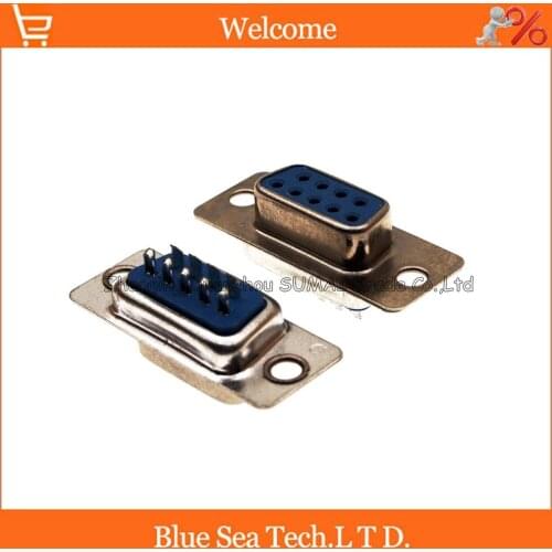 50 PCS NEW female connector DB9 Female socket/jack connector 9pin dual row RS232 serial ports