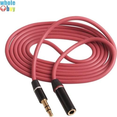 500pcs/lot Wholesales Audio Cable Black 1.1M Red 1.2M 3.5mm Male To Female Stereo Audio Extension Cable for MP4 Mobile Phone