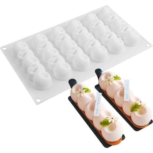 6 Long Strip Meatball Sushi Silicone Cake Mold DIY Concave Ball Shape Baking Tools Dessert Decoration Bakeware Mousse Mould