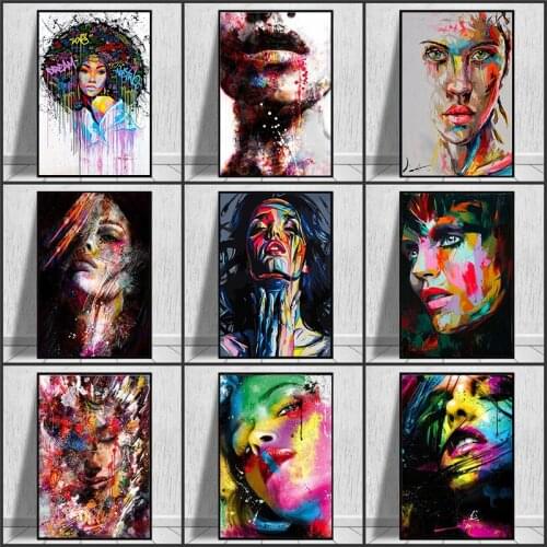 Diamond Embroidery 5D DIY Handmade Mosaic Art Kits Graffiti Art Abstract Woman Diamond Painting Cross Stitch Home Decoration