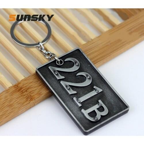 Car Key Ring Detective Sherlock 221B Auto Key Chain Multi-functional Tool Key Holder Key Chains Rings Holder Pendant Auto Parts