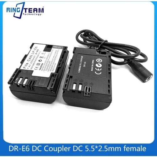 5D Mark IV III II 5D4 5DS 5DS R 6D 7D 7D Mark II 60D 60Da 70D 80D DR-E6 DC Coupler LP-E6 Dummy Battery For Canon Camera