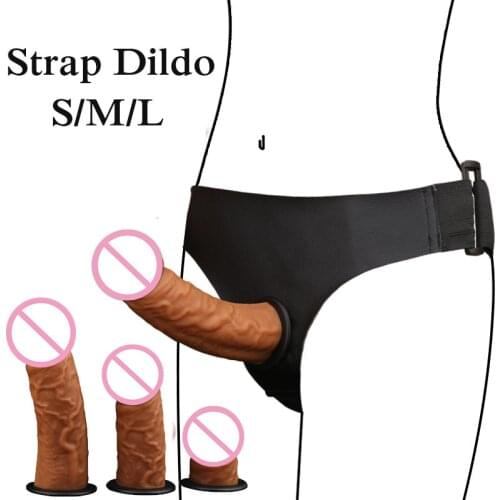 S/M/L Size Adjustable Elastic Strap On Dildo Realistic Sex Toys for Woman Lesbian Penis Panties Strap Dildos Gay Adult Game