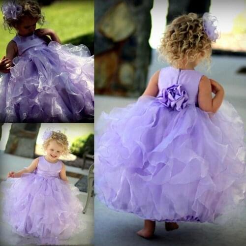 Ifant Toddler Girls Birthday First Communion Dresses Purple Organza Girls Ruffle Girls Photography Dresses Lavender Custom