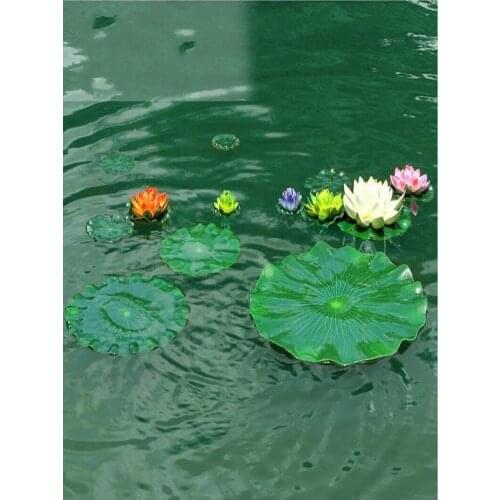 28 cm Garden Home Decor Artificial Flower Lotus Leaf EVA Material Fish Tank Water Pool Decorations Green Plant Craft Ornament Fr