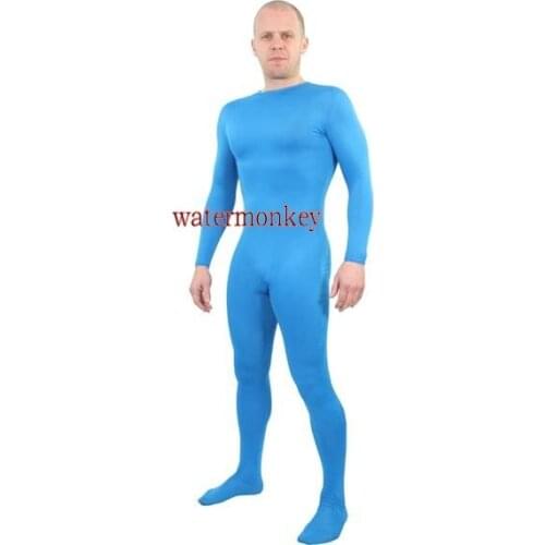 Unisex Bodysuit Zentai Full Body Tights Custom Skin Suit Unitard Spandex Round neck without hands hood