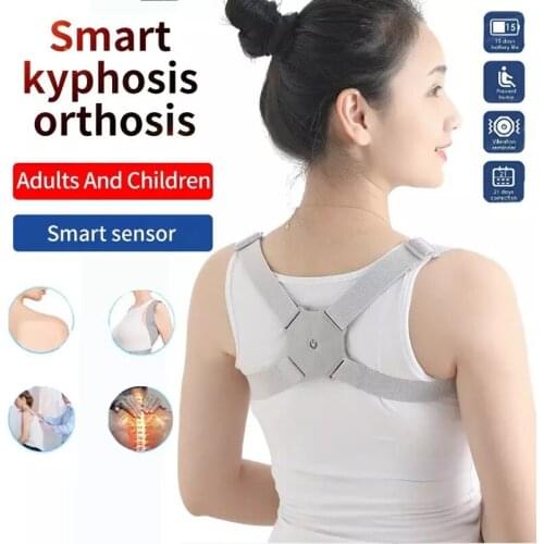 Posture Corrector Intelligent Sensor Vibration Reminder Adjustable Brace Straightener Smart Correction Trainer Men Women Kids