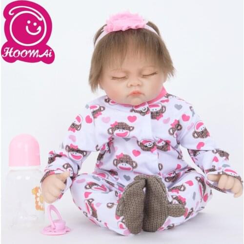 New Style Lovely Baby Bebe Reborn Doll 45CM Lifelike Sleeping Newborn Baby 18" Closed Eyes Doll For Kids Fashion Birthday Gift