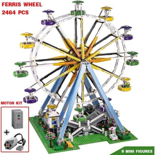Creator Street View Ferris Wheel Building Blocks Sets City Park 10247 2464Pcs Kits Girl Toys Gifts