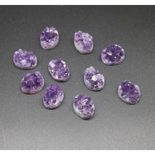 Natural Amethysts Druzy Gems Stone Beads, 2018 new arrival Oval Gems Stone Women Jewelry Making Suppliers Craft DIY Necklace