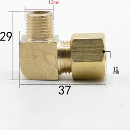 Fit Copper Tube OD 10mm x 1/4" BSPP Male Brass Compression Union Elbow 90 Degree Fitting Connector Water Gas Oil