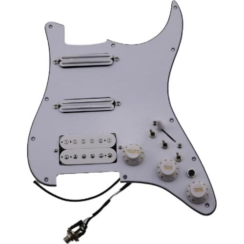 Prewired Pickguard Pickups Alnico V Humbucker Pickup Single Cut Features Wiring Harness Guitar White Set For Strat Guitar Pickup