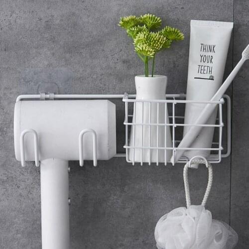 Punching-Free Shaver Hair Dryer Rack Bathroom Wall Hanging Bathroom Shelf Stainless Steel Storage Rack Bathroom Organizer Shelf