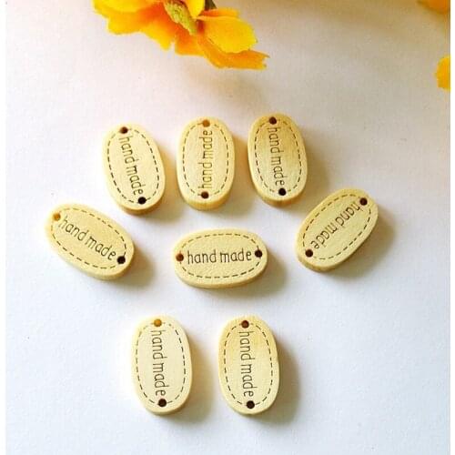 50pcs/lot Handmade Laser Natural Unfinished Wooden Buttons Crafts decorative Gift Sewing Button