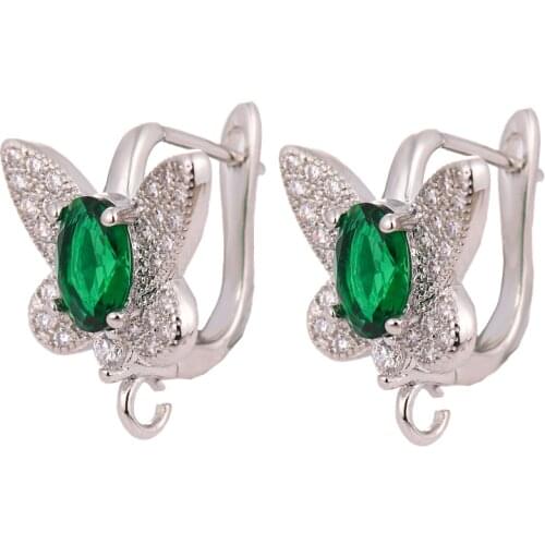 Juya DIY Gold/Silver Plated Earwire Fixtures Supplies Butterfly Earrings Hook Accessories For Handmade Womens Earrings Making