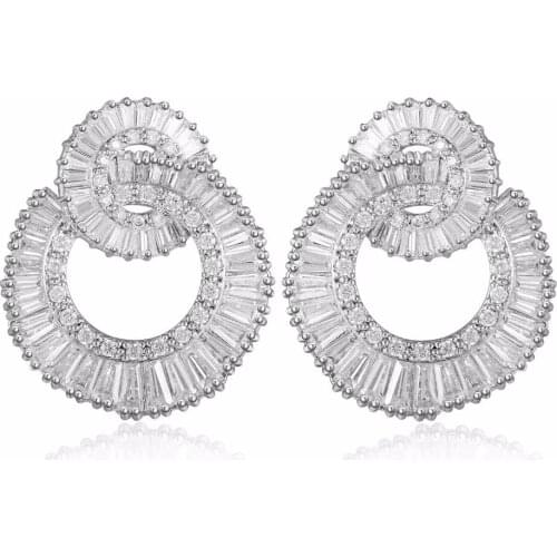 GrayBirds High Quality AAA T Cubic Zirconia Double Loop Drop Earrings Best Gifts For Mothers Days Elegant Jewelry LPE001
