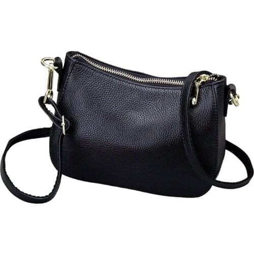 Ladies Messenger Handbags Luxury Crescent Purse Tote Genuine Leather Small Crossbody Bags for Women Fashion Shoulder Bag