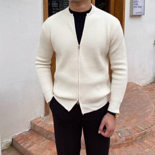 2021 Spring Autumn Knitting Cardigan Sweater Mens Cloths Casual Loose Long Sleeve Knitwear Top Fashion Sweater Cardigans E89