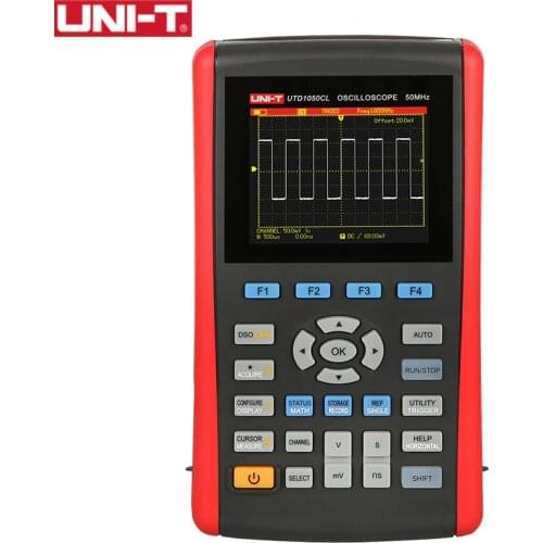 UNI-T Handheld Digital Storage Oscilloscope 50MHz 2 Channel 2-IN-1 Multimeter Voltage Current Resistance Tester UTD1000L Series