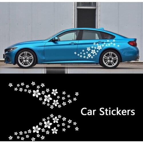 Universal Car Stickers Decals Cherry Blossom Floral Automobile Window Body Decoration PVC Auto Exterior Styling Accessories