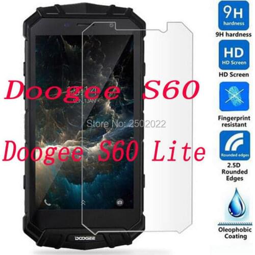 3Pcs Tempered Glass for Doogee S60 Glass Screen Protector 9H 2.5D Phone Protective Film Glass for Doogee S60 Lite Tempered Glass