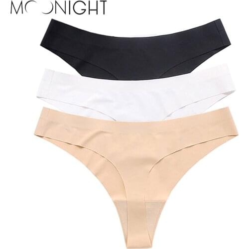 MOONIGHT Women Underwear Invisible Seamless T Panties G-String Female Thongs Intimates Ultrathin Ladies Briefs