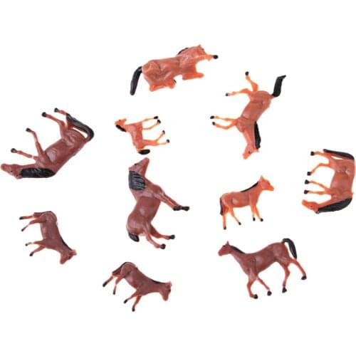 10Pcs Plastic Farm Animals Horse Figures Models Set Kids Toys Educational