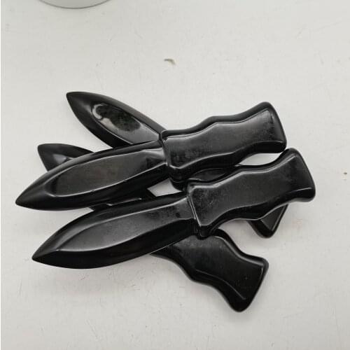 100% Natural Quartz Crystal Dagger Hand Carved Crystal color Obsidian Knife Crafts Healing Crystal Stone Home Decoration Gifts