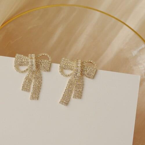 14k real gold plated fashion jewelery crystal earrings for woman holiday party elegant earring