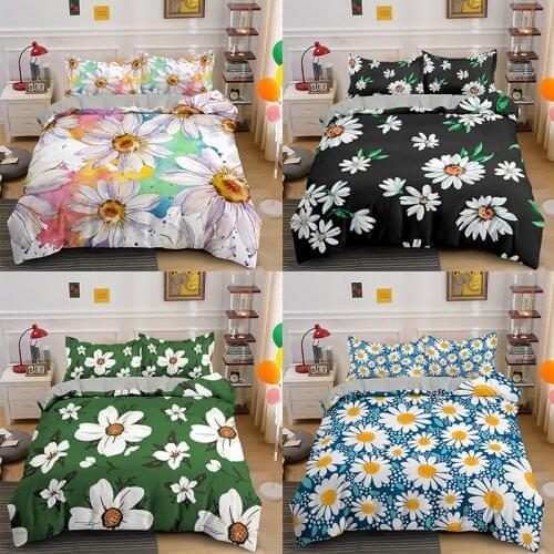 Flower 2/3Pcs Duvet Cover and Pillow Case Bedding Sets EU/US/AU/UK Single Twin Full Queen King Size