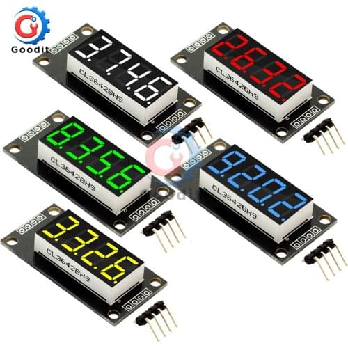 4-Digit LED 0.36" 7 Segments Display Tube Decimal TM1637 Module size 30x14mm 0.36 inch For Arduino Red/Blue/Green/White/Yellow