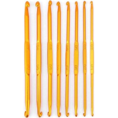 8pcs Aluminum Alloy Craft Handmade Crochet Hook Yarn Double Head Clothing For Beginners DIY Kniting Tools Woven Multipurpose