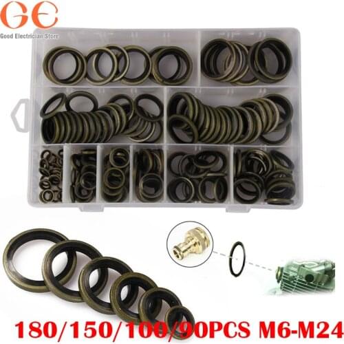 90/100/150/180PCS M6-M24Mechanical Modification Washers Sealing High Pressure Gasket High Temperature Pipeline Valve O-ring Gask