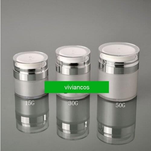 300pcs/lot 15/30g Acrylic Jar White Jar Container Empty Cream Jar Cosmetic Packaging Bottle Face Cream Makeup Bottles