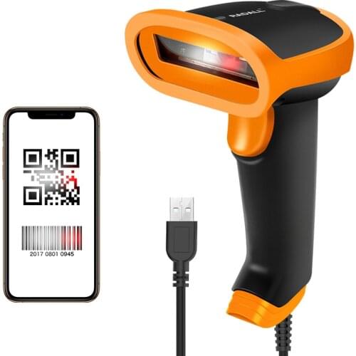 RADALL 2D Wireless Barcode Scanner Wired Bar Code Scanner QR Bar Code Reader Wired Bar Code Scanner for Windows/Mac POS Terminal