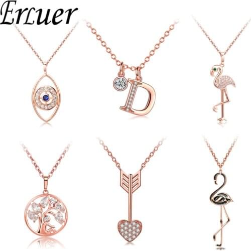 Fashion Letter Infinity Cross Heart Necklaces Pendant For Women Wedding Jewelry Rose Gold Trendy Chain Evil eye Charm Necklace