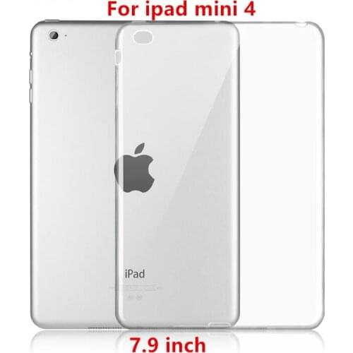 Case TPU For Apple iPad mini 4 Protective Smart cover Protector Leather For iPad mini4 PU Tablet 7.9" Transparent shell Sleeve