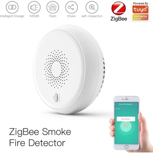 Zigbee Fire Sensor Smart Smoke Detector Sensor Security Alarm System Smart Life/tuya App Smoke Alarm Fire Smart Home