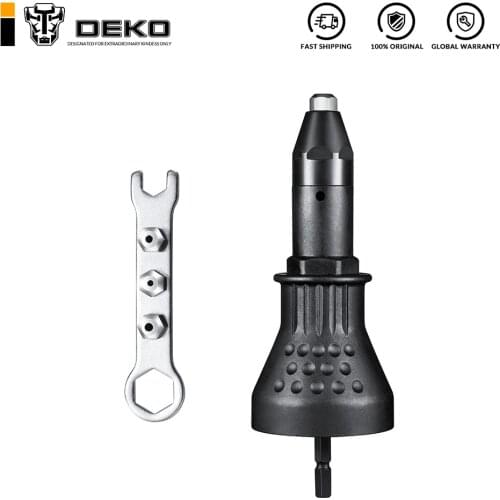 DEKO DQ450 Electric Rivet Nut Gun Brad Nail Gun Cordless Insert Nut Tool Riveting Drill Adapter