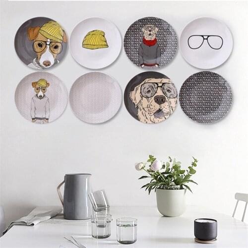 Nordic Animal Decorative Plate Ceramic Collectibles Creative Home Decoration Background Wall Hanging Board Wall Dish